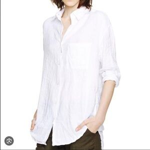 Aritzia White Blouse. Linen and Cotton blend